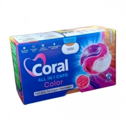 Coral All‑in‑1 Caps Color 15 szt – kapsułki do prania kolorów
