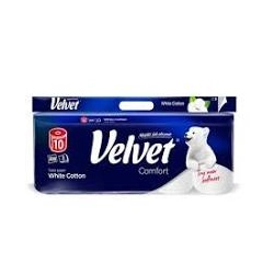 Velvet Comfort White Cotton – Papier Toaletowy, 10 Rolek